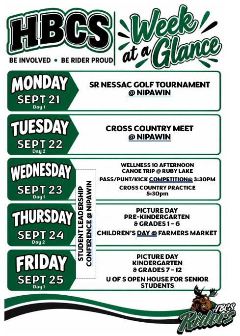 Next Week at HBCS!